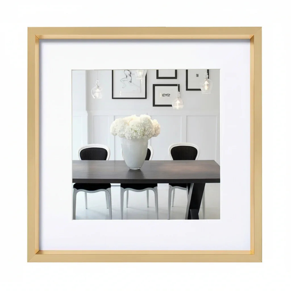 Walther Steel Style Gold Plastic Photo Picture Frame 20x20 cm with Mount - Gomix Brands Outlet